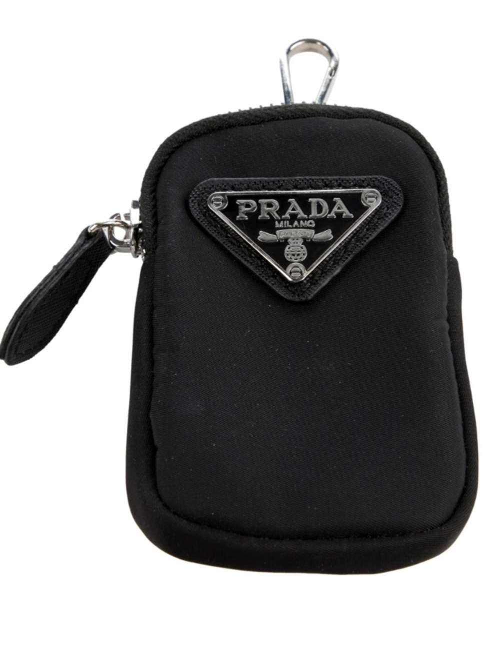 🖤Trendy Black Nylon Mini Pouch & Keychain•NWOT🖤
